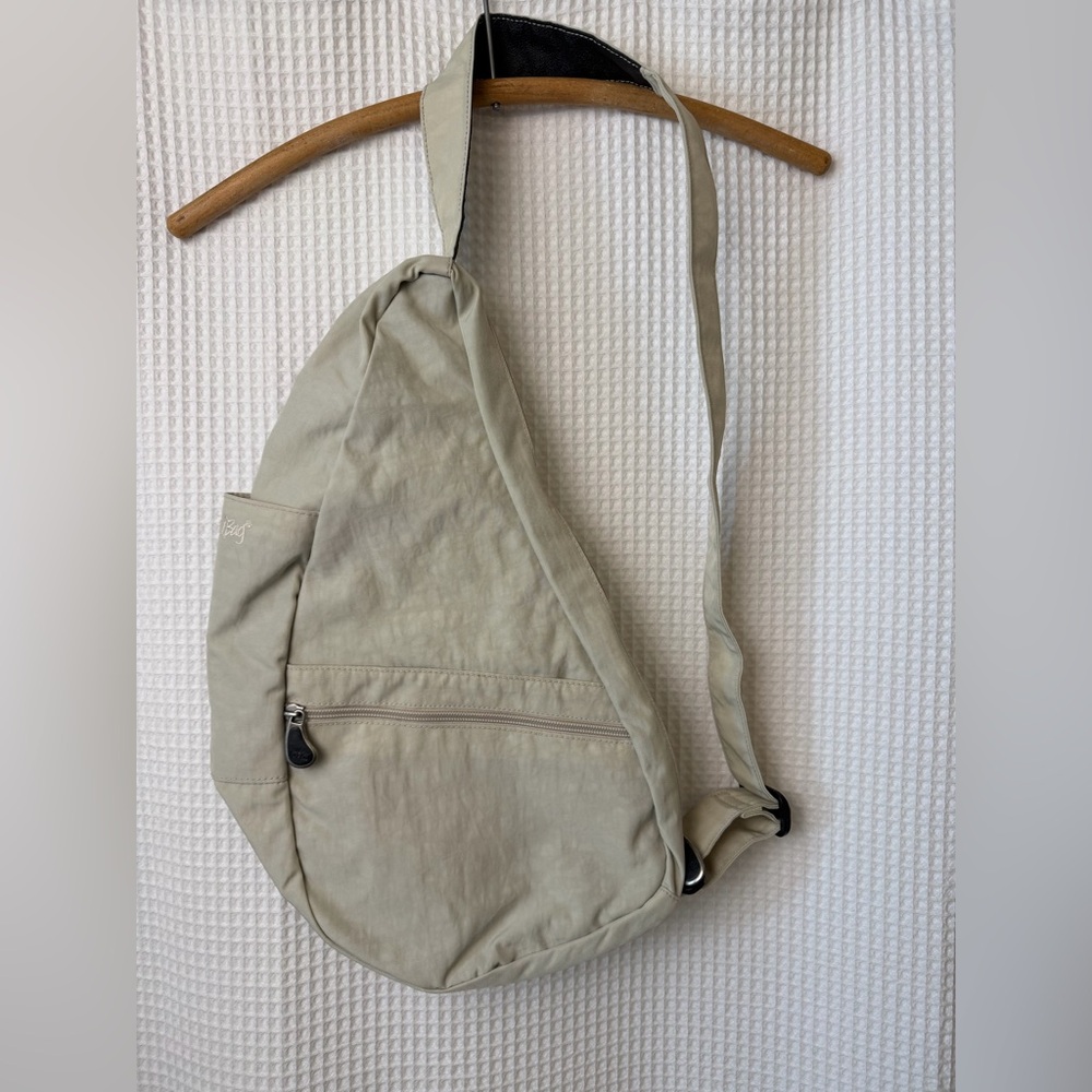 AmeriBag 17" Nylon Crossbody Sling Healthy Back Bag (Taupe) - Picture 3 of 9